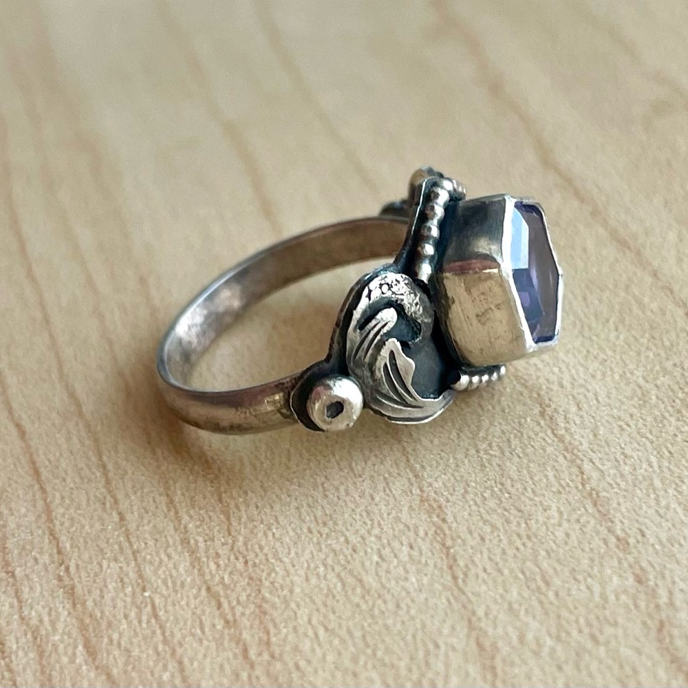 Handmade Alexandrite silver ring - Picture 11 of 14